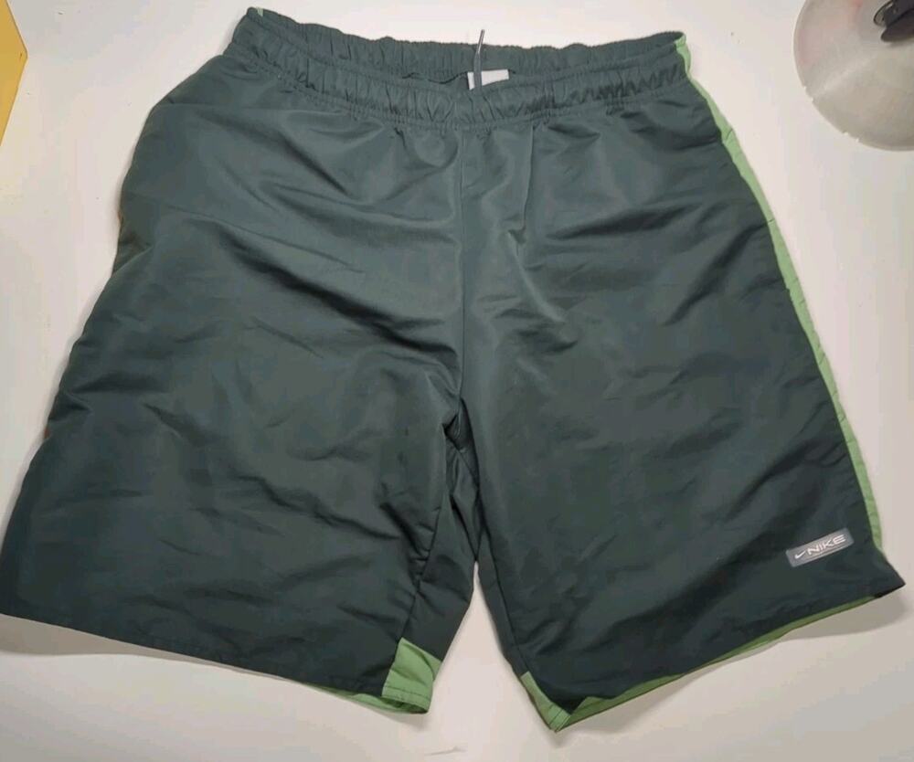 Nike Mens Drawstring Shorts Size Large Green Athletic Shorts